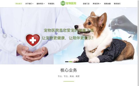 寵物醫院網站模板整站源碼-MetInfo響應式網頁設計制作