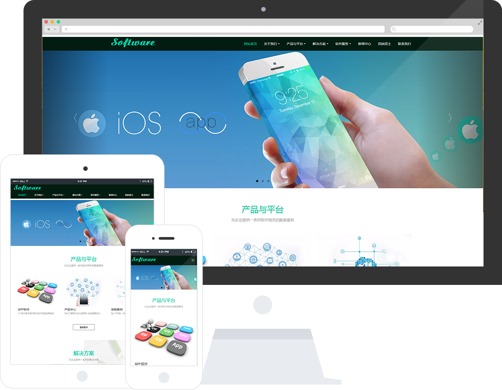 軟件企業網站模板_軟件企業網站模板整站源碼_響應式網頁設計製作搭建